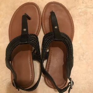 black sandals